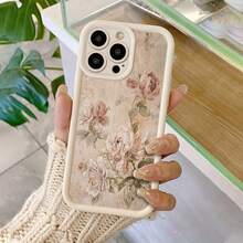 Phone Case - A Vintage-Style Floral Phone Case Made Of High Bamboo, Compatible With Iphone 11, 12, 13, 14, 15, 16, 17 Pro Max, 15 Pro, 14 Plus, And 11 Pro XR XS Max. This Silver High-Transparency Feather Curtain Protective Cover Makes A Perfect Gift,Suitable For IPhone17 Air - 白色 - 查看 2