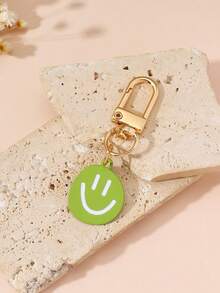 1pc Unisex Alloy Smiling Face Keychain Pendant, Cute Charm Keyring Accessory For Couples & Bags - Multicolor - View 11