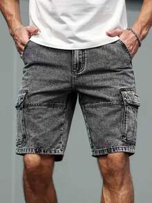 Celana Jeans Kargo Kasual Modis untuk Pria - Grey - View 6