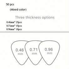 20pcs/50pcs/100pcs Guitar Picks, Unique Guitar Gift, Suitable For Bass, Electric Guitar And Acoustic Guitar, Includes 0.46mm, 0.71mm, 0.96mm Thickness, ABS Material, Random Color - Multicolor - View 9