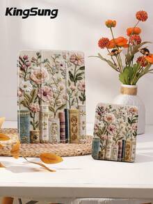 Kingsung Embroidered Style Flat Pattern Tablet Protective Case,Compatible With 9.7/10.2/10.5/10.9/12.9/Pro 11, 10th Gen,Compatible With Samsung Galaxy Tab S6 Lite 10.4 Inch,Compatible With Kindle Paperwhite 12th Gen 2024,Kindle (11th Generation) 2022 Release,Kobo Clara Colour,Soft Anti-Fall Protection,Smart Stand/Automatic Wake Up/Sleep - Multicolor - View 9