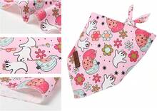 Halloween Dog Bandana Washable Cotton Scarf With Floral Ghost Design For Medium Large Dogs - 花鬼 - 查看 3