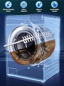 Bộ cọ vệ sinh 1/3/5 món, cọ lồng máy giặt, cọ ống thông hơi máy sấy, cọ cán dài, dụng cụ vệ sinh gia đình, thích hợp cho việc vệ sinh nhà cửa, phòng tắm và nhà vệ sinh. - Nhiều màu - Xem 3