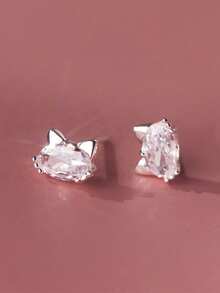1 Pair Delicate Earrings, High-Quality Jewelry, Women's Daily Wear, Birthday Gift, Hollow Round Design - Silver - View 9