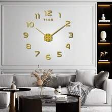 2026 Modern Design Large 3D DIY Quartz Clock, Fashionable Mirror Surface Sticker, Living Room Home Decor Wall Clock - 1PC - View 12