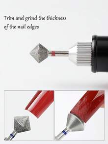1pc Rhombus Shape Nail Dril Grinding Bit Files Nail Polish Removal Nail Edge Trimming Tool Dead Skin Cuticle Care Manicure Tools Pedicure Tool - Multicolor - View 4