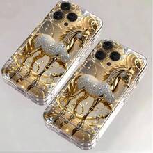 1pc Rhinestone Horse Illustration Transparent Spacious Phone Case Compatible With Apple 17, 16, 16e, 15, 14, 13, 12, 11 Pro Max, X, XR, XS, 8, 7 Plus, Protective Cover - Clear - View 9