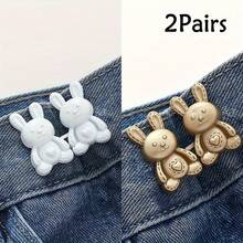 Detachable Rabbit Design Waist Button, Denim Waist Extender Adjustable Elastic Waist Button - Multicolor - View 28
