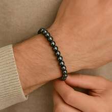 Hematite Bracelet 8mm Women's Men's Slimming Protection Natural Stone - Star - View 4