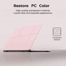 Pink Crystal Clear Hard Shell Protective Case, Suitable For Mac Book Apple Laptop Air 13.3 Inch A2337 A2179 A1932 (2018-2021 M1), Air 13.6 Inch A2681 A3113 A3240, Air 15 Inch A2941 A3114 A3241 (2022-2025 M2 M3 M4), Pro 13.3 Inch/14 Inch/16 Inch - Plastic Protective Cover, Ultra-Thin, Anti-Slip Feet, Lightweight Plastic Shell - Baby Pink - View 3