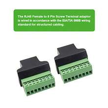 Poyiccot RJ45 Breakout conector adaptador de terminal de tornillo RJ45 paquete de 2 conectores hembra 8p8c a terminal de tornillo de 8 pines para extensor Ethernet Cat7 Cat6 Cat5 Cat5e CCTV digital - Rojo - Ver 4