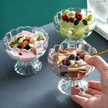 Stylish Glass Ice Cream, Yogurt, Milkshake Dessert Cups, European Design - Multicolor - View 7