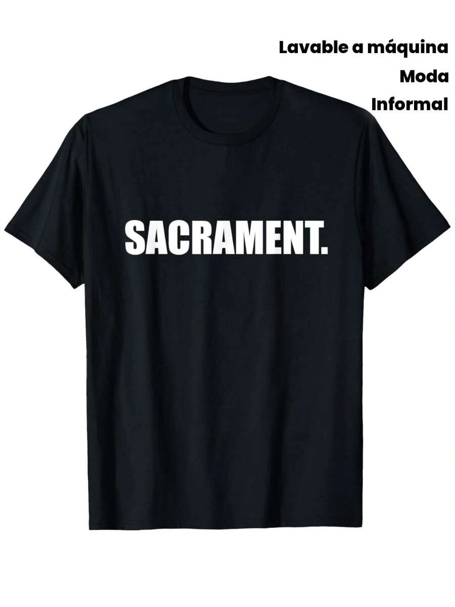Sacrament Camiseta Negra Hombre Diseño Minimalista Moderna 100% Algodón Premium Ideal para Uso Diario Tipo Casual Versátil Comodidad Elevada Calidad Garantizada Para Jóvenes Lavable Máquina Combina Perfecto con Jeans Estilo Urbano Increíble Oferta Exclusiva - Negro - Ver 1