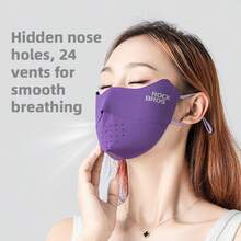 ROCKBROS 1pc Ice-Silk Seamless Face Mask Breathable Mesh Heat-Dispersing & Non-Stifling Concealed Contoured Nose Bridge Unrestricted Breathing - Multicolor - View 6