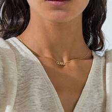 Custom Cuban Chain Crown Name Necklace Personalized Gold Plated Name Necklace For Women Men Nameplate Necklace Stainless Steel Jewelry Gift,School Supplies,Back To School,School Gift,For Office,For School,For Classroom,For Teacher Gifts,For University,For Colleague,For Dorm Rooms,For Teacher,For Boys And Girls,For Teenagers,Junior High School Students,Middle School Students,High School Senior High School Students,College Students,University Students,Freshman,Sophomore,Underclassmen,Jewelry & Watches,Chic Autumn - 彩色 - 查看 3