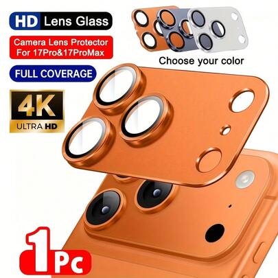 1Pc Original Color Camera Lens Protector | Compatible With IPhone 17 Pro Max & 17 Pro, Premium 9H Tempered Glass, Anti-Scratch, Anti-Fingerprint & Anti-Dust Protection, Full Coverage Shield, Bubble-Free, Scratch-Resistant, Easy Installation, Case-Friendly Design