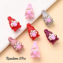 8pcs Silicone Valentine's Day Beads, Heart Fairy Elderly Beads, Suitable For DIY Beading Pens, Keychains, Decorations, Creative Handicrafts - Loving Elderly - View 11