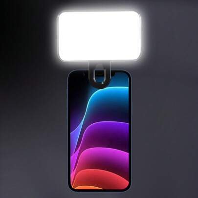 Multi Functional Square LED Light, Mobile Mini Clip, Adjustable Tri Color Fill Light, With Clip, USB Charging Cable, Pocket Portable Fill Light, Compact Design - Mini Fill Light Handheld Fill Light - Suitable For Mobile Phones, Selfies Vlog, Camera, Laptop Light, Suitable For Photography, Video Conferencing, And Live Streaming Compatible With Iphone Android Phone Mobile Phone Portable LED Video Light Dimmable Suitable For Smartphones, Cameras, And Makeup,Selfies And Live Streaming