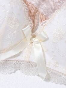 3pcs/Set Girls Lace Bow Wireless Comfortable Daily Bras, Gather Bust - Multicolor - View 4