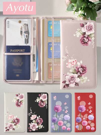 Ayotu Peony, Lotus, Dandelion Pattern Vehicle Registration And Insurance Card Storage Box - Glove Box Organizer, Car And Truck Accessories Box, Suitable For Storing Important Documents, Driver's License, Passport, Cards, Auto Parts And Other Accessories. This Neutral Storage Box Is An Ideal Gift For Car, Truck, Motorcycle And Trailer Owners, And Also A Great Gift For Christmas, Birthday Or New Year.