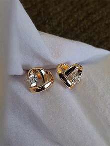 Fashion Heart Design Stud Earrings, Casual Jewelry For Women, Simple Jewelry For Party, Daily Decor,  All-Match & Exquisite Jewelry For Birthday Gift, Heart Shaped Earrings - 銀色 - 查看 9