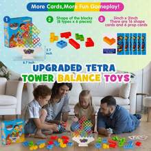 Children's Brick Building Blocks, Stacking Balance Toy, Tower Swing Set, Tall Russian Building Blocks, Stacking Desktop Toy XNOC - 32 Blocks With Base - View 7