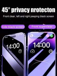 4 piezas Protector de pantalla de privacidad, compatible con iPhone 11/12/13/14/15/16/17, hecho de vidrio templado con protección antiespia de 28° y dureza 9H, resistente a arañazos y desgaste, fácil de instalar - Negro - Ver 5