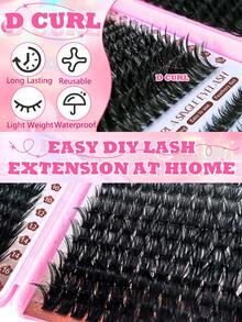 2044PCS Individual Lashes Book Kit D Curl 10 Styles Mixed Length Bottom/Spikes/30D/50D/60D/80D/100D/120D Soft And Comfortable False Eyelashes Long-Lasting Lashes Kit , Perfect For Beginners&Proficient, DIY At Home Easily, For Makeup Daily Lash Clusters - Nhiều màu - Xem 6