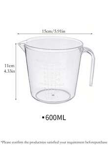 1pc Home Kitchen Mixing Cup Milk Cup Home Measuring Cup Kitchen Baking With Scale Cup Thickened PS Material Mixing Bowl 300ML/600ML/100mL Multi Specification Noodle Making Small Tool Suitable For Multi Functional Mixing Bowl In Restaurant Kitchen - Transparent - View 11