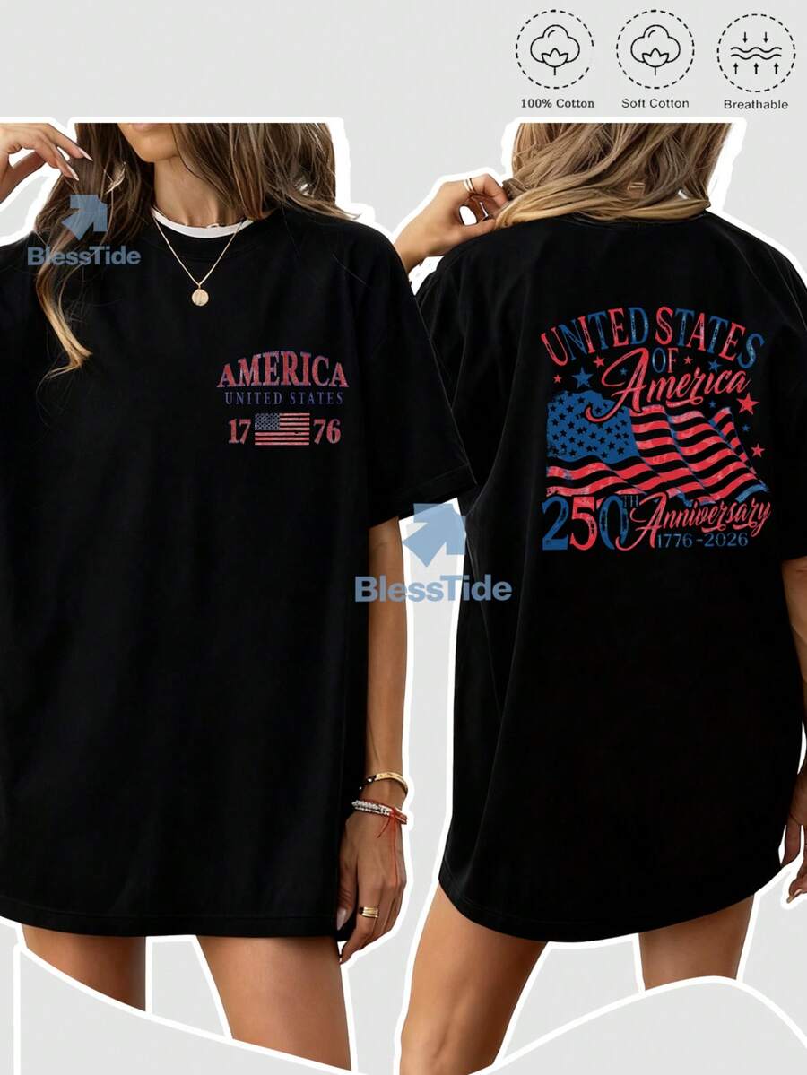 Funny Mother's Day April Fools' T-Shirt For Women | Duck Riding Scooter With Coffee Graphic Cotton Tee | Novelty Gift For Mom, Wife, Daughter - 黑色 - 查看 1