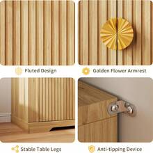 Vlsrka Shoe Cabinet Storage For Entryway, 6-Tier Rotating Shoe Organizer Cabinet With Doors And Shelves, Wooden Fluted Shoe Rack For Hallway, Foyer, Closet, Wood - 棕色 - 查看 5