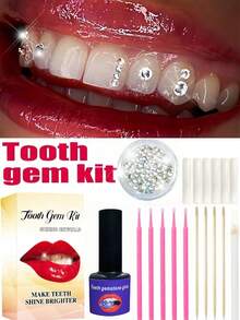 150pcs Self-Adhesive DIY Tooth Gems Kit, Crystal Rhinestone Tooth Jewelry, Removable & Reusable Teeth Decor, Fashionable Bling Bling Accessories For Halloween, Gothic, Y2K, Hiphop - Tooth Gem Kit 150pcs - View 10