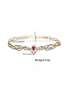 1/2件套闪亮波西米亚公主皇冠套装，镶嵌钻石，优雅迷人，适合派对和节日佩戴 - 彩色 - 查看 8