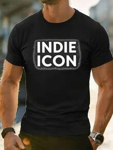 T-shirt n oi r en coton doux, imprimé tenda nce, style hip-hop, respirant, collection printemps. - Noir - Voir 1