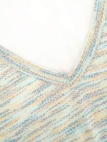 女士百搭两件套——基础款白色T恤+渐变色针织吊带背心，休闲通勤外出套装 - 彩色 - 查看 8