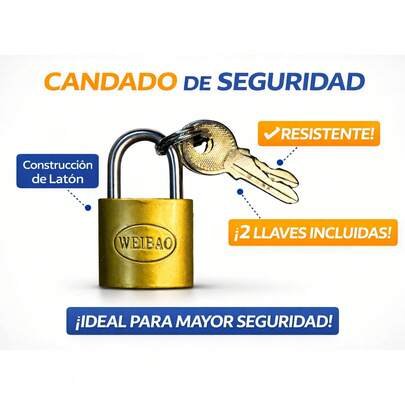Candado Compacto 20mm con 2 Llaves | Ideal para Mochilas, Cajones y Maletas