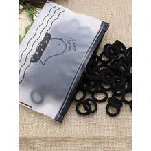 100pcs/200pcs/Can Women's Basic High Elasticity Hair Ties For Ponytail, Hairstyle (Assorted Colors) Casual,Woman Head Accessories, Woman Hair Accessories Ponytail Holders Hair Elastics Hair Rubber Bands Scrunchies Hair Rope, Hair Bobbles ,Gym Sport Outfit,Home And Living New In,Gifts,Household Items,Bathroom Accessories,Back To School,Outdoor Supplies,Party Rwady. - Black - View 7