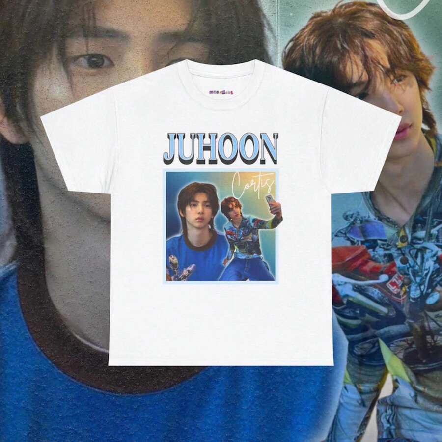Juhoon Kpop Shirt, Fan Merch, Juhoon Bias Kpop, Vintage Graphic Tee - 白色 - 查看 1