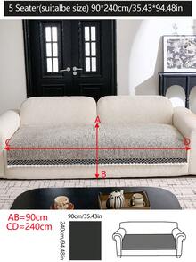 1pc All-Season Luxury Chenille Sofa Cushion Cover, Modern Minimalist Fashion Dust-Proof Anti-Slip Sofa Seat Pad, Machine/Hand Washable, Suitable For Bedroom, Office, Living Room Combination, L-Shaped And 1/2/3/4-Seat Sofa - Khaki - View 20