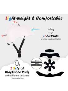 Bike Helmet, Adjustable And Multi-Sport, 3 Sizes - trắng - Xem 3