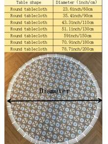 HXARTMIS 1件优雅浅蓝色圆形桌布，网眼面料，刺绣精美，有效保护餐桌，防尘防污，适用于家庭厨房、户外花园、餐厅、咖啡馆和酒店等场所。也适用于婚礼装饰、户外派对、日常装饰、情人节、新年和其他主题节日，多种尺寸可选。 - 淺藍色 - 查看 8