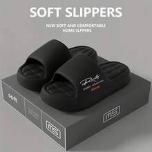 2026 Summer Couple Thick Sole Slides, Non-Slip Cloud-Soft EVA, Indoor & Bathroom Use - màu đen - Xem 2