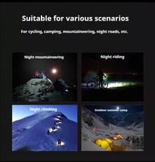 Philips SFL2506 Bike Light Front Light, Aluminum Alloy Waterproof Rechargeable Night Riding Super Bright Flashlight, Mountain Road Bike Cycling Equipment Accessories ，bike front light，night cycling light，bicycle headlight - 黑色 - 查看 9