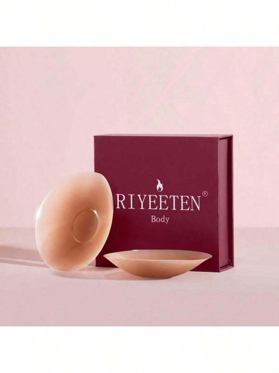 RIYEETEN Grippy Nipple Covers Sticky Cakes Circles Bra Cup - The First-Ever Sticky Not Icky Circle Nipple Covers - 焦糖 - 查看 1
