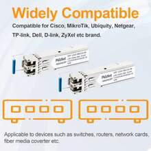 Transceptor de red industrial de 1.25 G SFP de un solo modo de fibra transceptor LX SM1310 nm de 20 km DDM interfaz dúplex LC - como en la foto - Ver 3