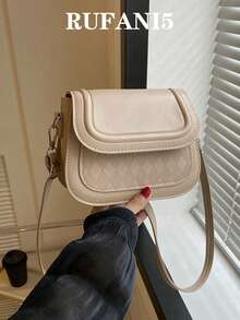 Plaid Pattern Mini Crossbody Bag For Women - Khaki - View 1