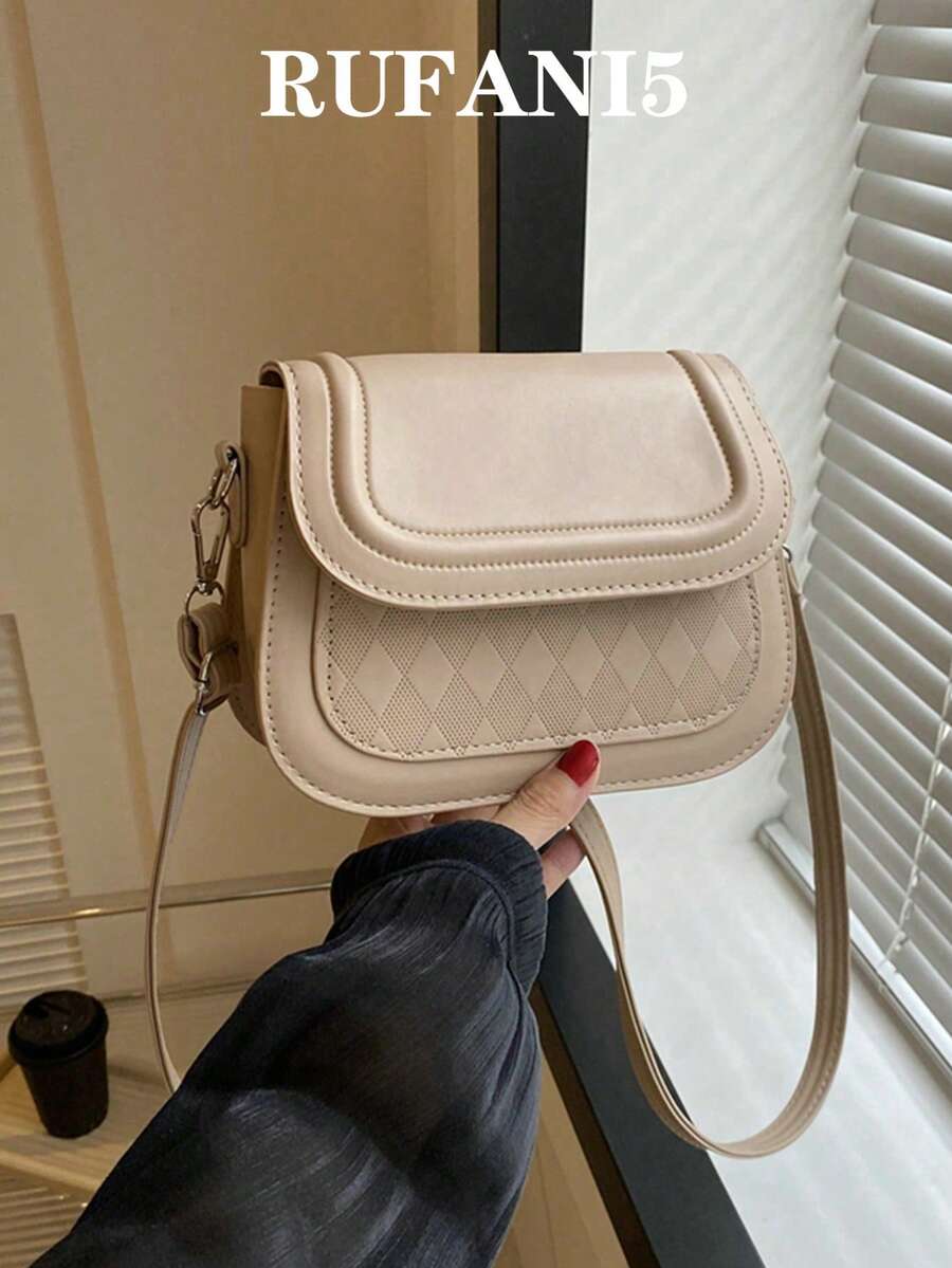 Plaid Pattern Mini Crossbody Bag For Women - Khaki - View 1