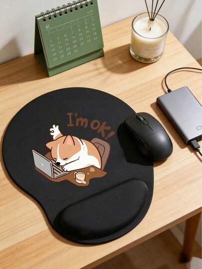 勤劳动物系列人体工学腕托鼠标垫，可爱工作犬、熊猫、鸭子图案，符合人体工学的EVA腕托，防滑记忆海绵鼠标垫，舒适鼠标垫，顺滑腕托，舒适桌面支撑