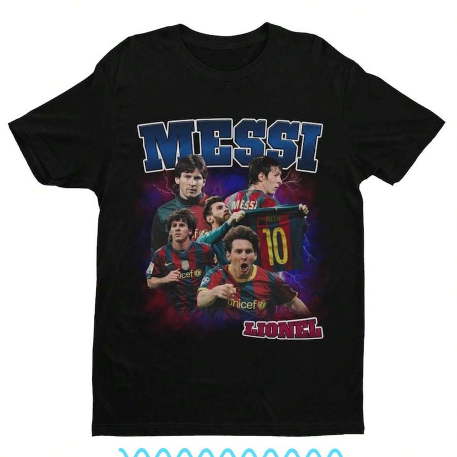 Homage _ Barcelona Football T Shirt _ Football _ Soccer _ Lionel Fan _ Lionel Mes - màu đen - Xem 1