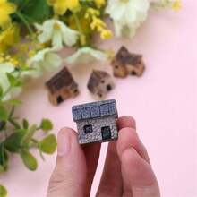 4PCS Miniature Exquisite Thumbnail Stone Houses Desktop Ornaments Garden Decoration - 4pcs - 查看 4